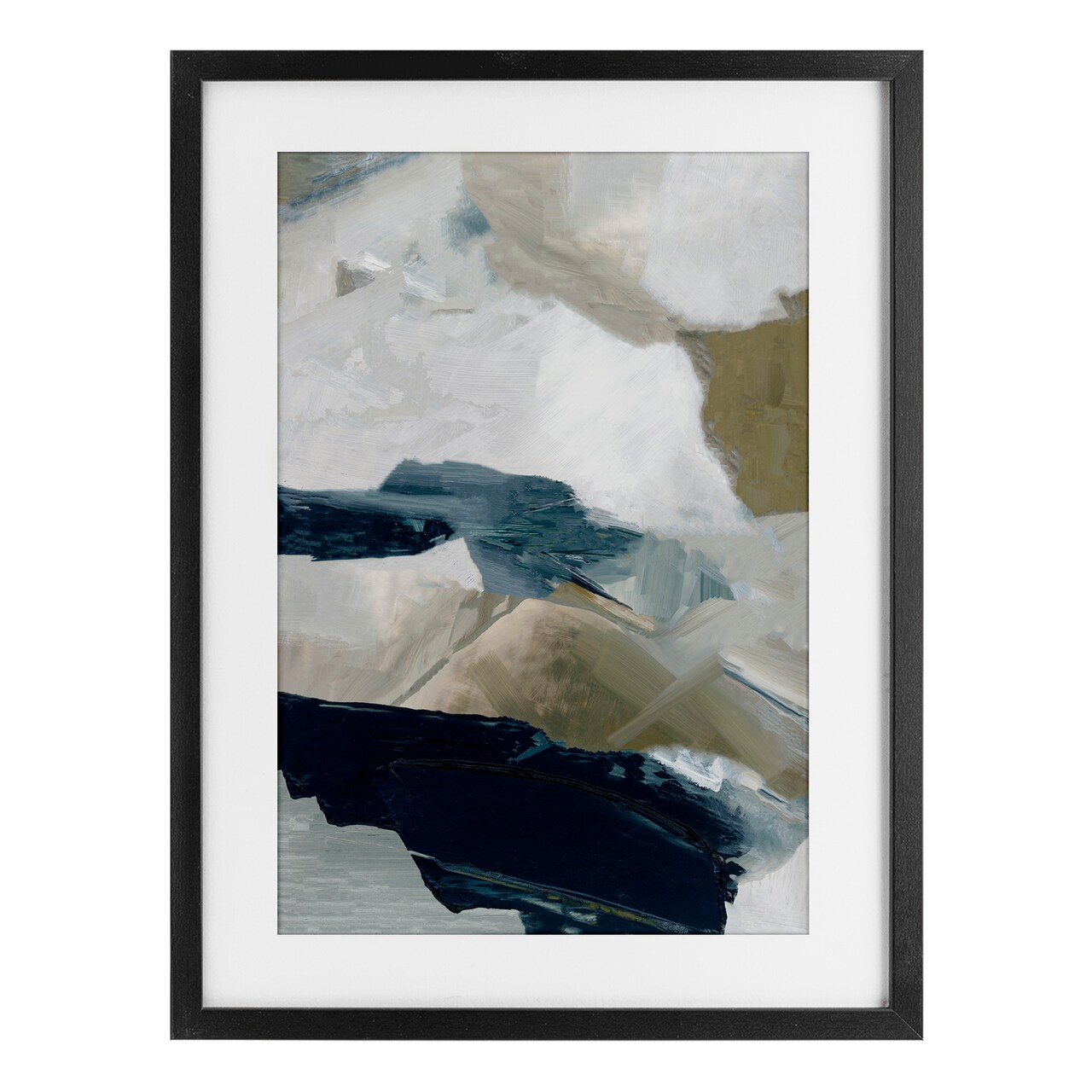 Stupell Industries Vivid Strokes in Neutrals Framed Print Under Glass, design by Hannah Dawson